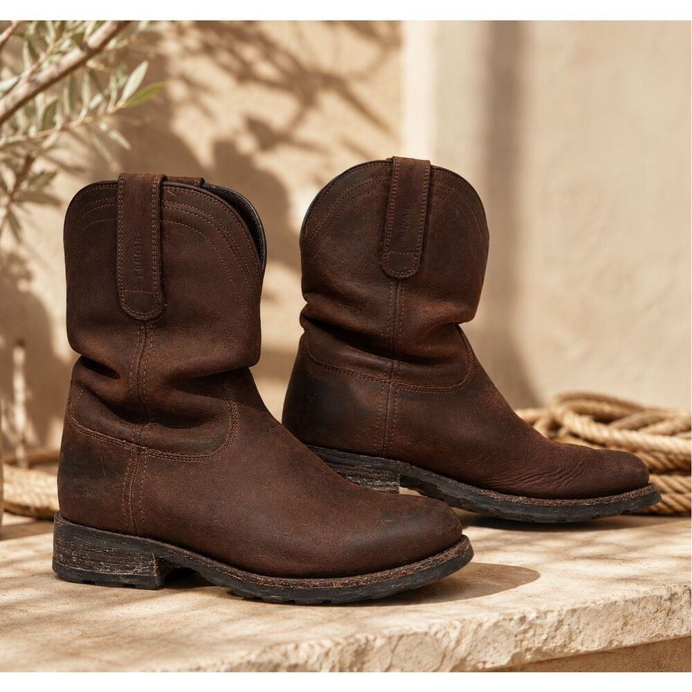 Mens Tecovas The Stockton Ranch Roper Brown Leather Vibram Outsole Boots 8.5D, l